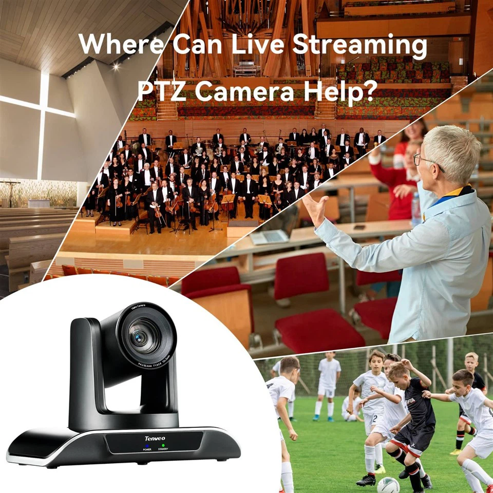 AI Auto Tracking Conference PTZ Camerra NDI Camera 12X Optical Zoom With USB HDMI SDI RJ45