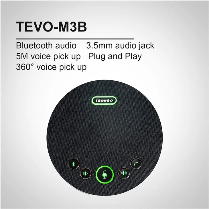 Громкая связь для конференций Tenveo Bluetooth с радиусом действия 5 м